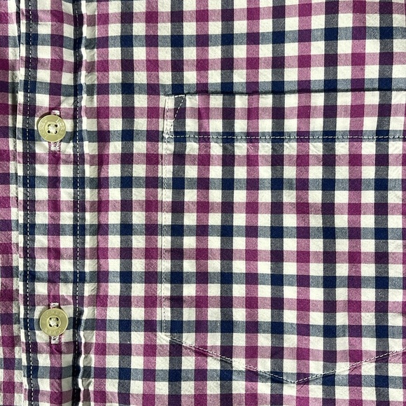 J. Crew mens purple grey gingham check long sleeve button down shirt - size S - Picture 6 of 8